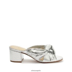 Schutz España P46XRJ22 plata | Schutz sandalia mindy de napa metalizada de bloque medio