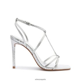 Schutz España P46XRJ421 plata | Schutz sandalia adriana de piel con relieve de serpiente