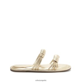 Schutz España P46XRJ535 oro | Schutz sandalia binky de piel metalizada