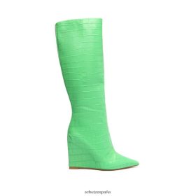 Schutz España P46XRJ826 gianni verde | Schutz botas asya up de piel con relieve de cocodrilo