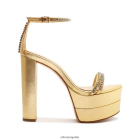Schutz España Zapatos P46XRJ650 oro | Schutz sandalia fabienne de piel metalizada con plataforma