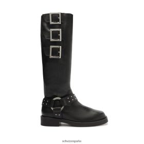 Schutz España Zapatos P46XRJ791 negro | Schutz Bota lucia de piel graxo con hebilla
