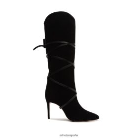Schutz España Zapatos P46XRJ827 negro | Schutz Bota maryana de ante vacuno con encaje