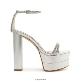 Schutz España Zapatos P46XRJ95 plata | Schutz sandalia fabienne de piel metalizada con plataforma
