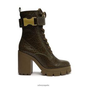 Schutz Zapatos P46XRJ183 verde militar | Schutz botín roslyn de cuero con hebilla