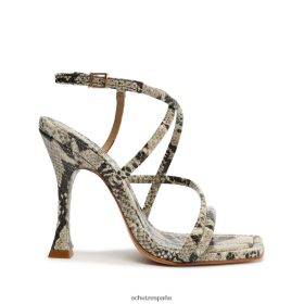 Schutz Zapatos P46XRJ336 serpiente natural | Schutz sandalia lovi de piel con relieve de serpiente