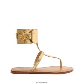 Schutz Zapatos P46XRJ543 oro | Schutz sandalia athena de piel dorada con relieve de serpiente