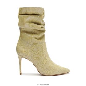 Schutz Zapatos P46XRJ861 piel de almendra | Schutz botín ashlee de piel con relieve de cocodrilo